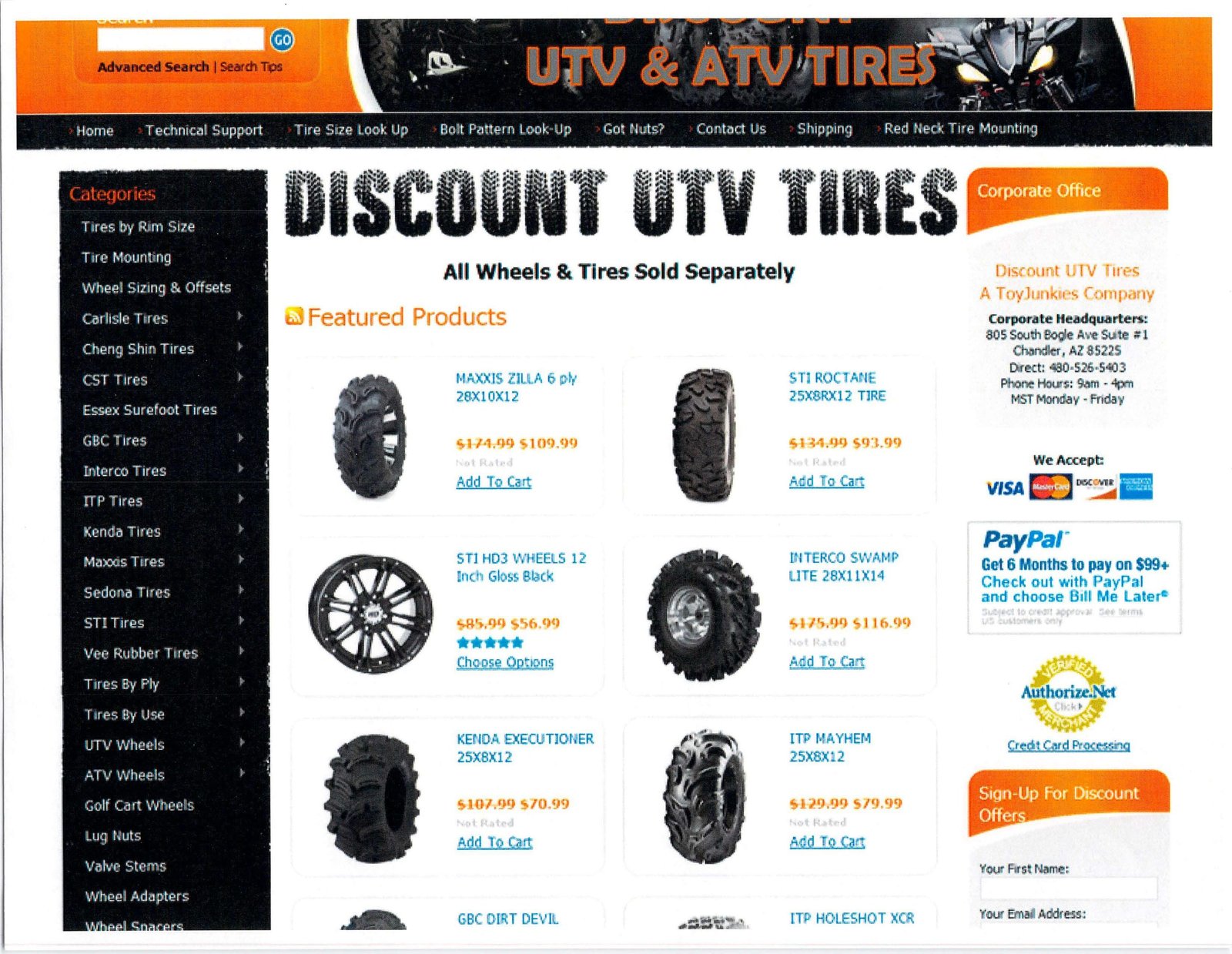 Discount UTV TIres e-Commerce