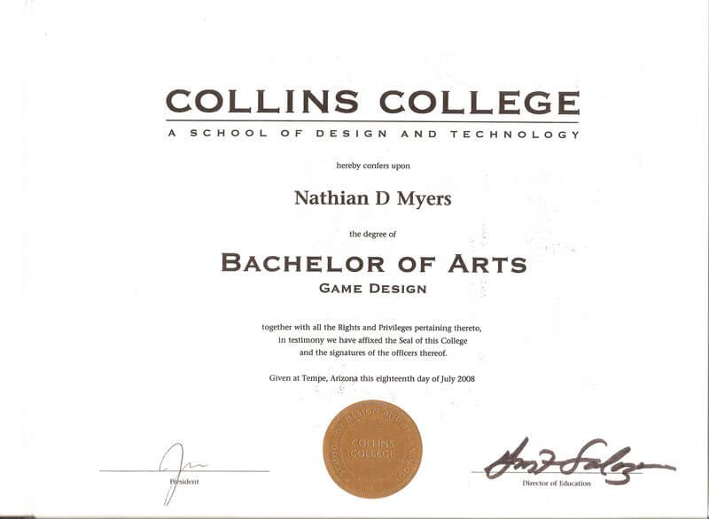 Bachelor of Arts in Game Design Bachelor of Arts in Game Design