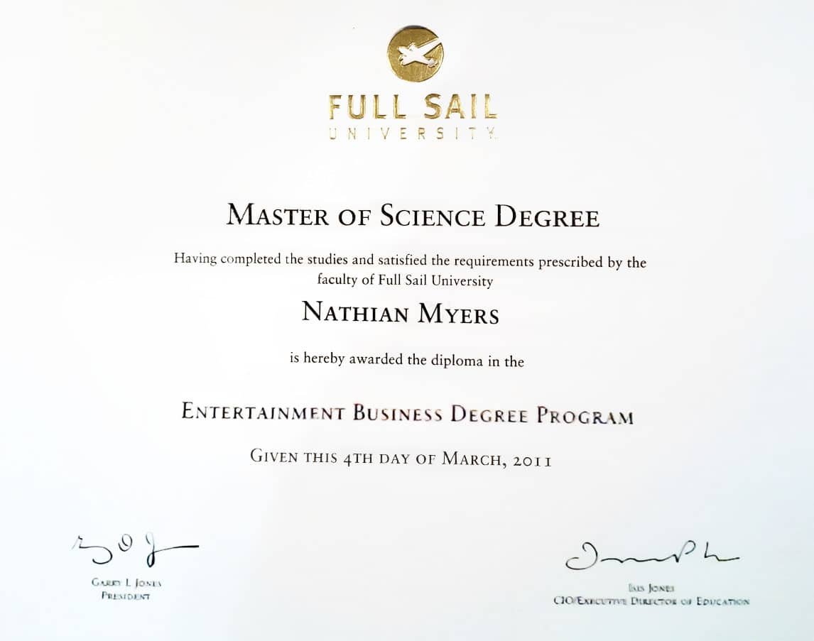 Full Sail University Master’s in Entertainment Business Degree Full Sail University Master’s in Entertainment Business Degree