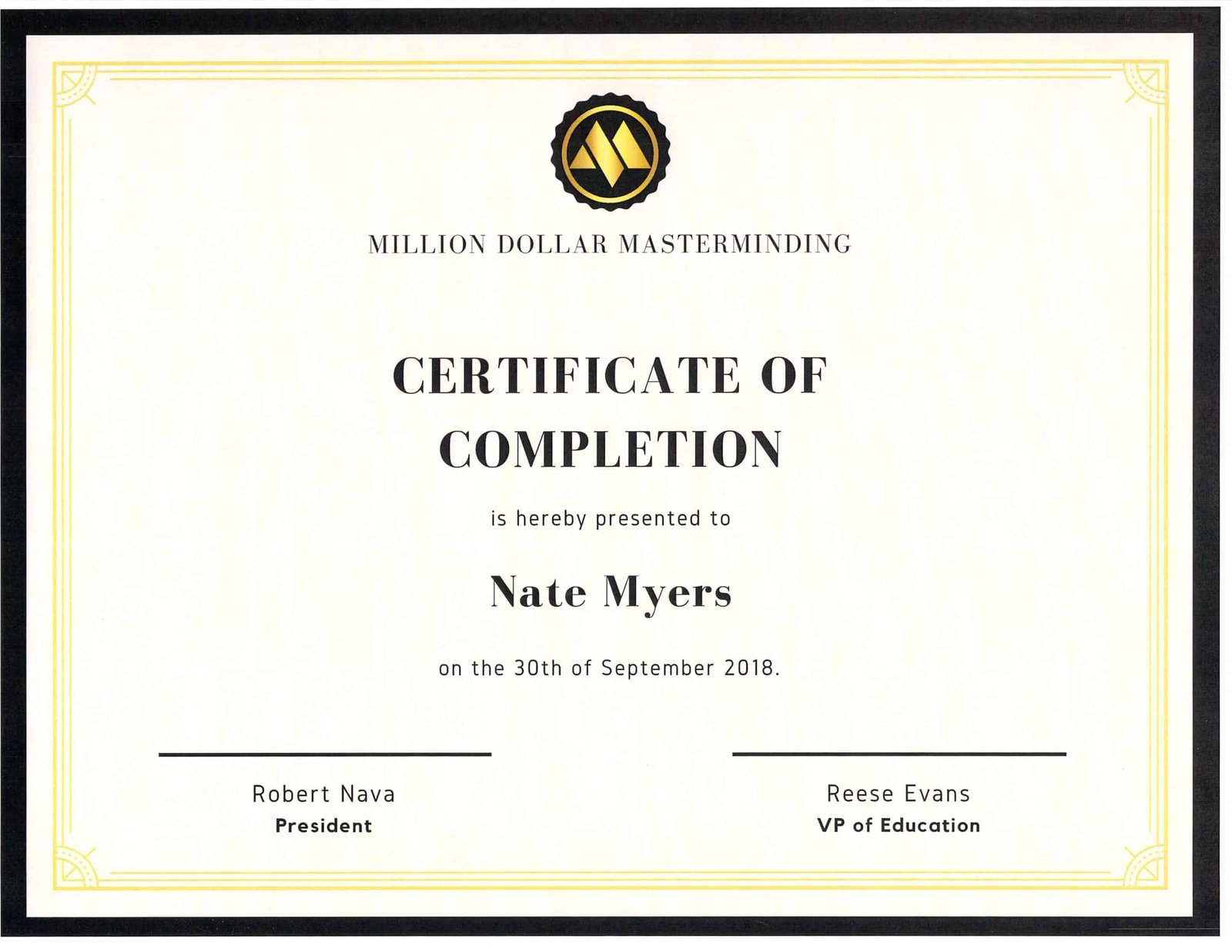 Masterminding Certification Masterminding Certification